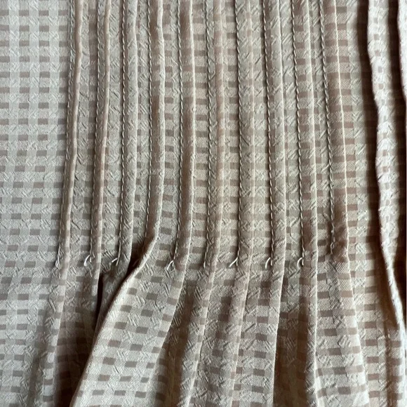 SANCTUARY mustard yellow pleated front, light ruffle trim sleeveless V neck top - Picture 8 of 10